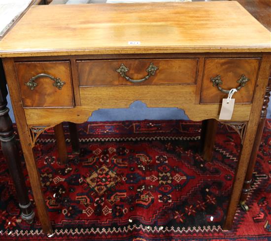 A George III mahogany lowboy, W.78cm